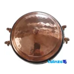 Side view of Copper Delight Serving Bowl with Stand profile and structure