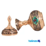 Diamond Cut Copper Candy Dish - Side view showing profile and structure