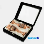 Diamond Cut Copper Vase Set - Elegant Design - Top view showing package opening