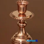 Side view of ZH230 Copper Candle Holder Decorative Art 15x8x8 cm profile and structure