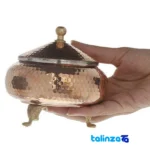Side view of ZH226 Copper Candy Dish Handcrafted Unique Design profile and structure