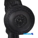 Alexander Bronze Statue with Stone Base - Side view showing profile and structure