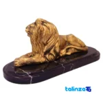 Sitting Lion Statue - Elegant Bronze Craftsmanship profile and structure (Side view)