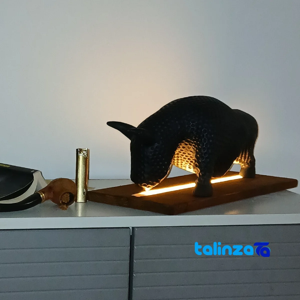 Side view of Animalia Cow Figurine Modern Design Animal profile and structure