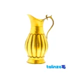 Side view of H-1267 Brass Charcoal Samovar Set Decorative 5-Piece profile and structure