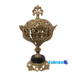 Brass Petal Design 3-Piece Serving Set profile and structure (Side view)