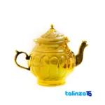 Side view of H-1266 Brass Charcoal Samovar Set Decorative 5-Piece profile and structure
