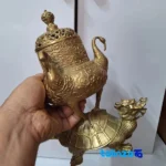 Side view of China Bronze Dragon Figurine Chocolate Holder Flamingo box profile and sealing