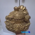 Bronze Zodiac Frog Statue Coin Design 18x18x18 cm package opening (Top view)