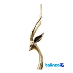 H-1185 Brass Deer Statue Decorative Set - Top view showing package opening