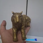 China Bronze Tiger Statue Sitting Design Set of 2 - Side view showing profile and structure