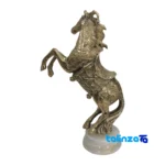 Horse Figurine Brass Stunning Design - Top view showing package opening