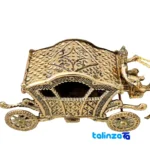 Side view of Brass Decorative Carriage with Four Horses H-1186 profile and structure