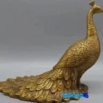 China Royal Peacock Bronze Statue 23x12x19 cm profile and structure (Side view)
