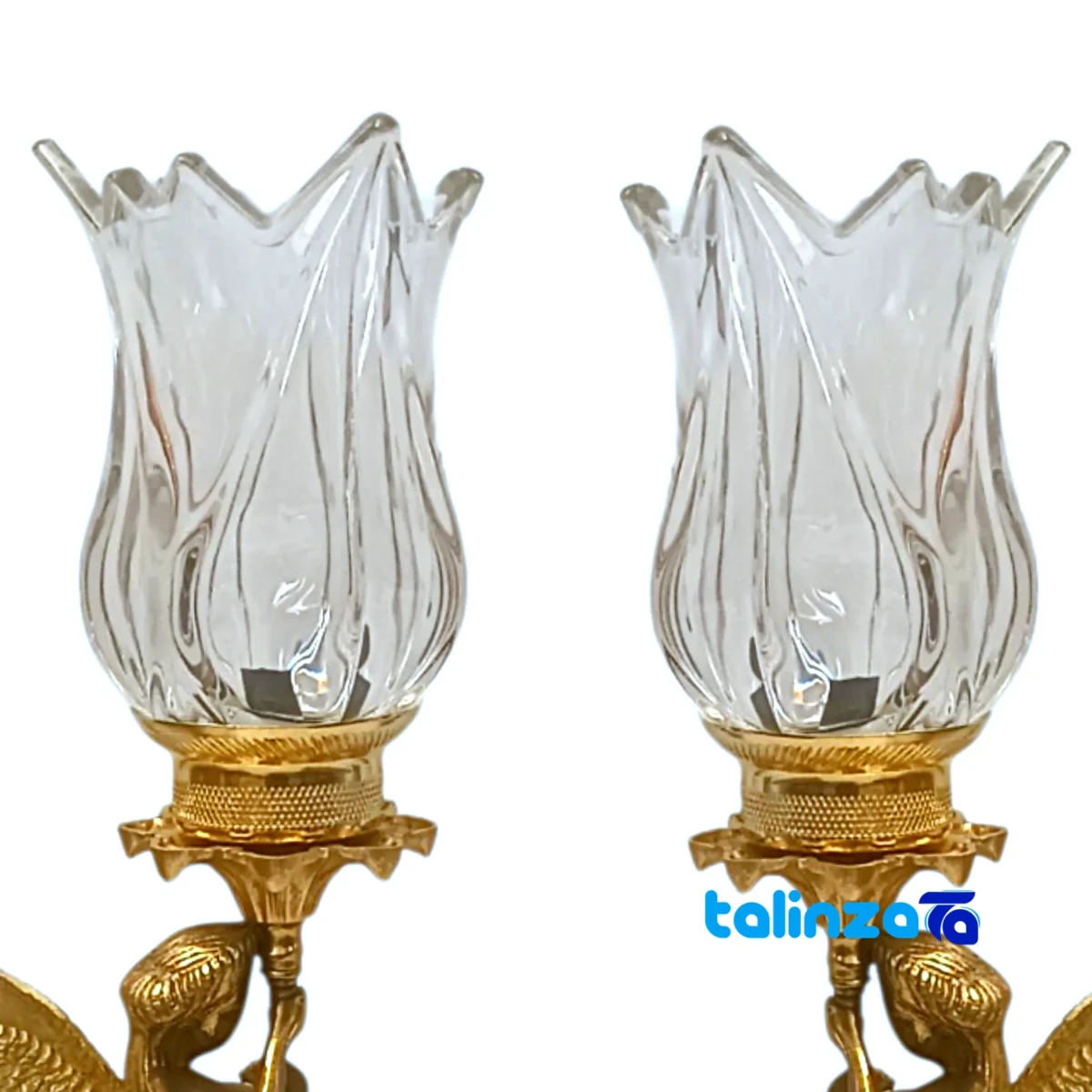 Brass Candle Holder Angel Model S-4266 Set of Two package opening (Top view)