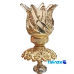 Emperor Brass Candle Holder Set of Two - Top view showing package opening