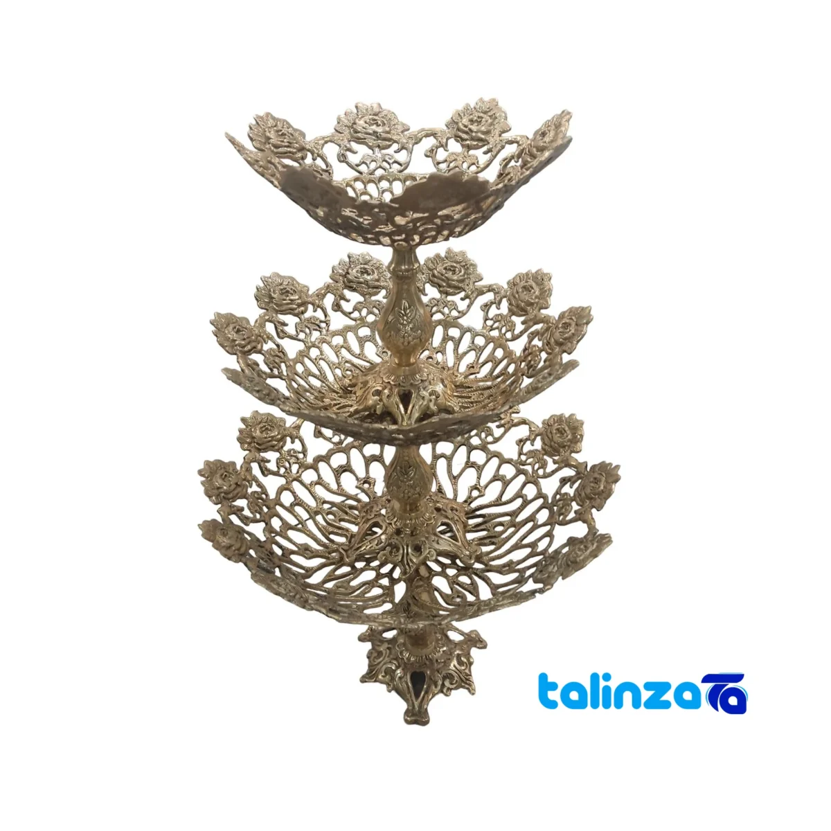 Bronze Rose Model Serving Set 3-Piece - Top view showing package opening