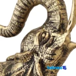 H-1114 Brass Elephant Sculpture Decorative 31x13x31 cm - Side view showing profile and structure