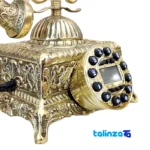 Brass Square Phone Model H-1191 Decorative 23x23x20 cm profile and structure (Side view)