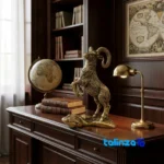 Top view of Brass Deer Figurine - Stunning Home Decor package opening