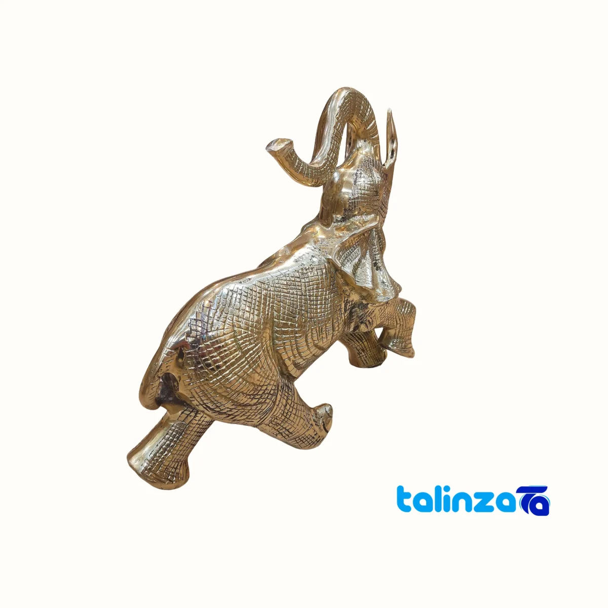 Side view of Bronze Elephant Sculpture Artistic Design 29x9x28 cm profile and structure