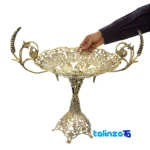 Brass Wheat-Style Fruit Bowl H-1100 50x40x45 cm profile and structure (Side view)