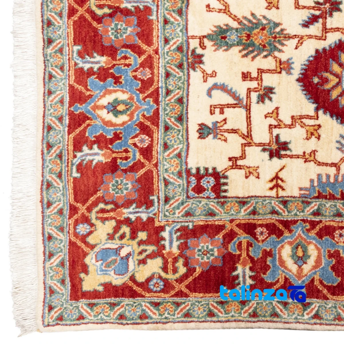 C Persia Handwoven Rug Elegant Cream Design floor placement example (Room setting)
