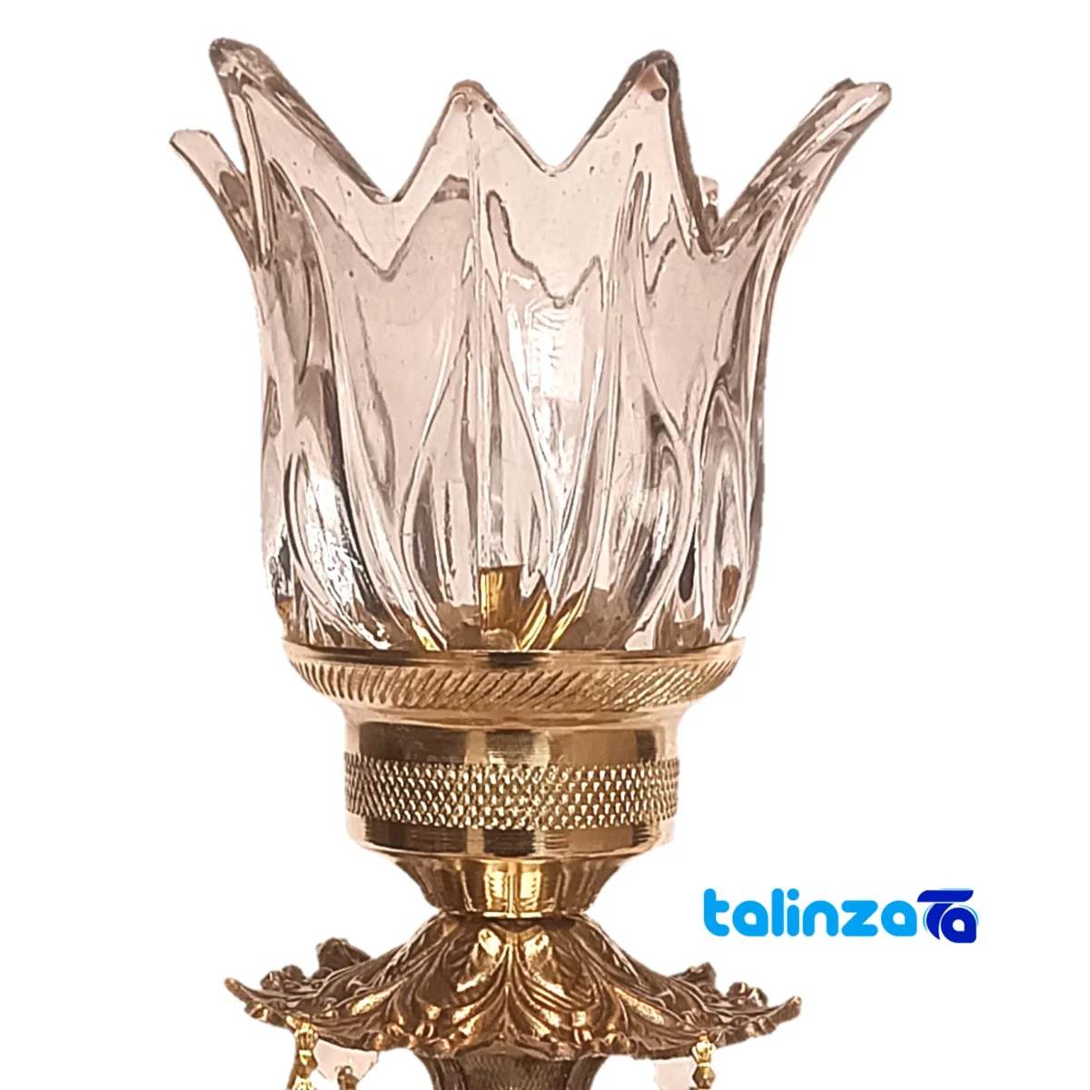 Brass Candle Holder Set of 2 Elegant Design - Side view showing profile and structure