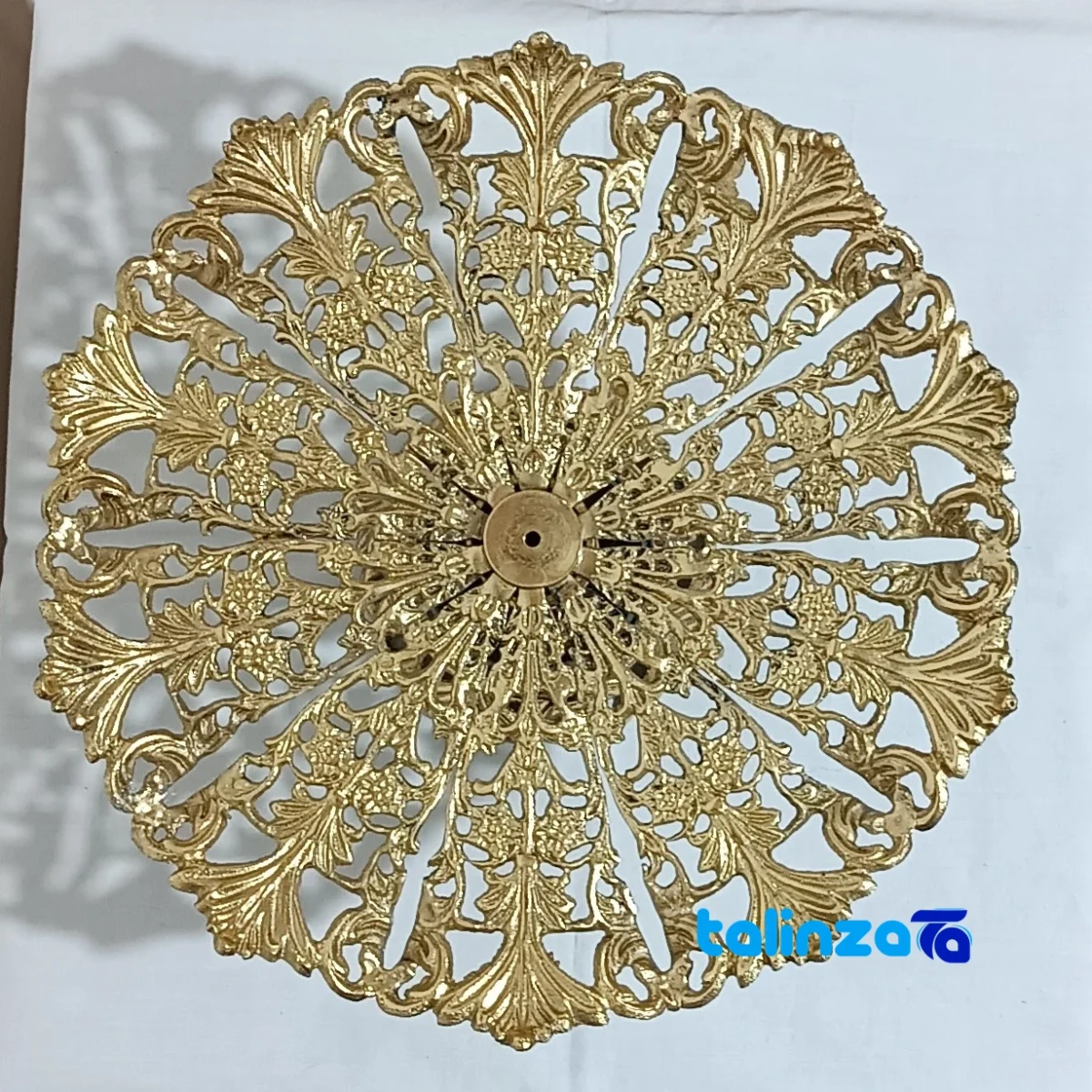 Brass Sweet Dish Model Golbarg M-1051 30x30x16 cm profile and structure (Side view)