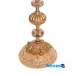 Brass Candle Holder Set H-1338 Elegant Design profile and structure (Side view)