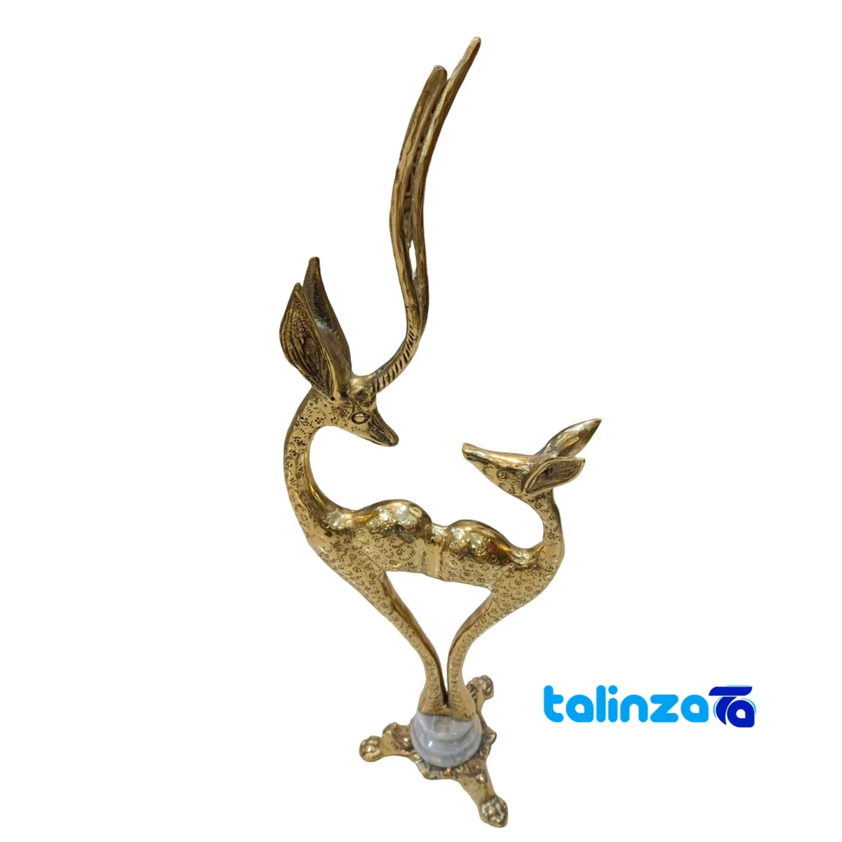 Side view of Artisan Bronze Sculpture Elegant Gazelle Model profile and structure