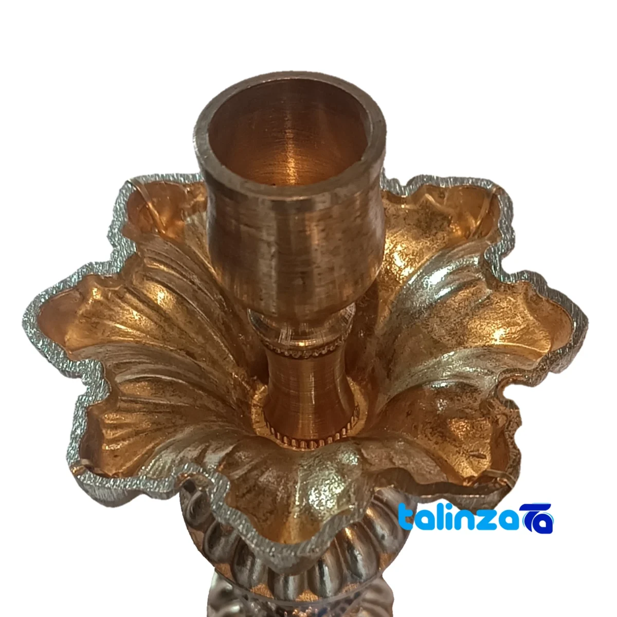Brass Candle Holder Set H-1335 Elegant Design profile and structure (Side view)
