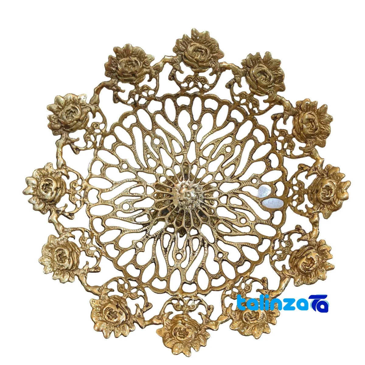 Side view of Bronze Rose Model Fruit Bowl A110 35x35x23 cm profile and structure