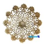 Side view of Bronze Rose Model Fruit Bowl A110 35x35x23 cm profile and structure