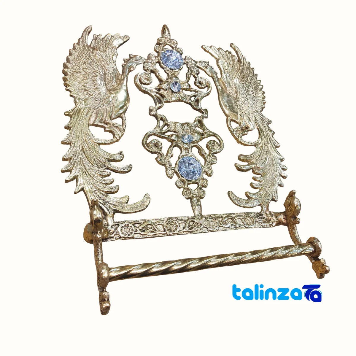 Bronze Key Holder with Towel Rack - Simorgh Model 30x25x10 cm profile and structure (Side view)