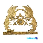 Side view of Simorgh Brass Key Holder Decorative Charm profile and structure