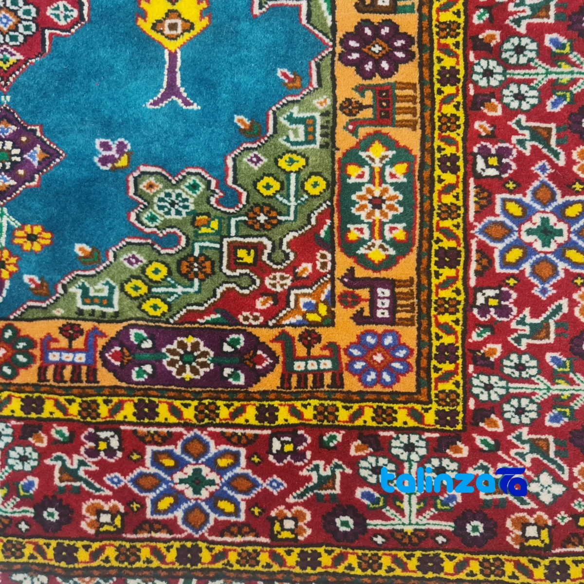 Handwoven Rug Unique Design Luxurious Blend 155 x room styling and scale (In-room view)