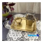Traditional Brass Tea Set Model 16 - 3 Piece Collection - Side view showing box profile and sealing