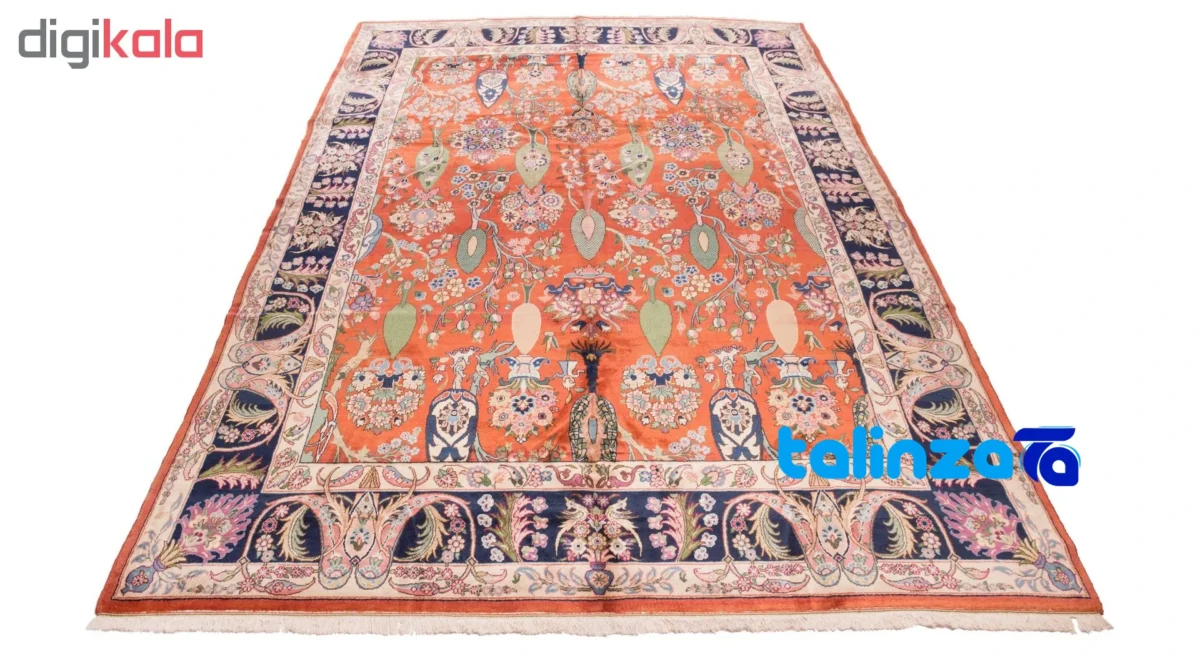 In-room view of C Persia Handwoven Carpet Elegant Red Design room styling and scale