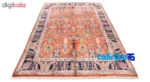 In-room view of C Persia Handwoven Carpet Elegant Red Design room styling and scale