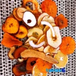 Side view of Crispy Mixed Dried Fruits - profile and structure