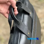 Side view of AI Handmade Leather Handbag with Shoulder Strap Tehran profile and structure