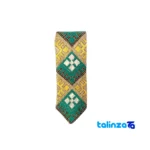 Side view of Paryzad Tie Handcrafted Blue Stitching profile and structure