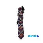 Parizad Tie Handcrafted Blue Stitching profile and structure (Side view)