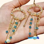Handcrafted Pearl and Agate Earrings by Artisan profile structure (Side view)