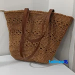 Side view of Hani Handmade Women's Shoulder Bag Honey profile and structure