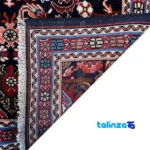 In-room view of Handwoven Persian Carpet Hamadan Design - Navy Blue room styling and scale