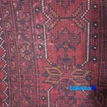 Room setting of Handwoven Carpet Red Luxurious Design Hand wash floor placement example