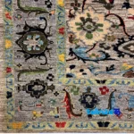 Qashqai Handwoven Rug Stunning Design Gray floor placement example (Room setting)