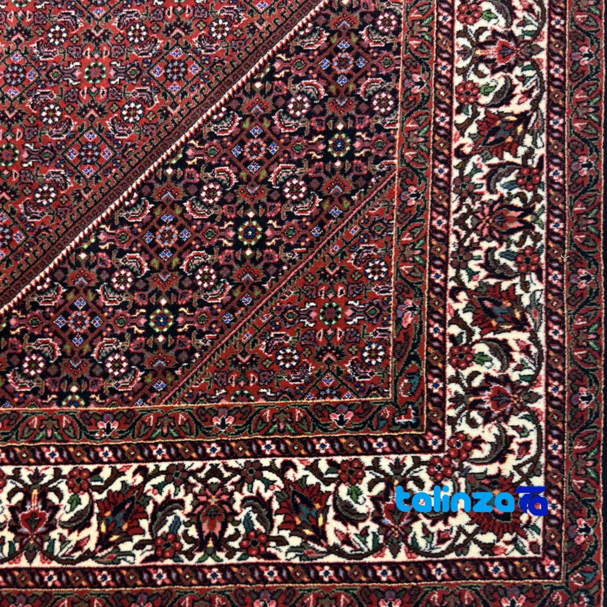 Bijar Handwoven Area Rug Colorful Design - Room setting showing floor placement example